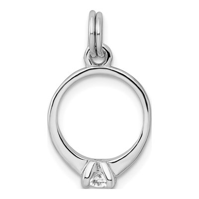 Sterling Silver CZ Rhodium-Platedcz Charm – view 4