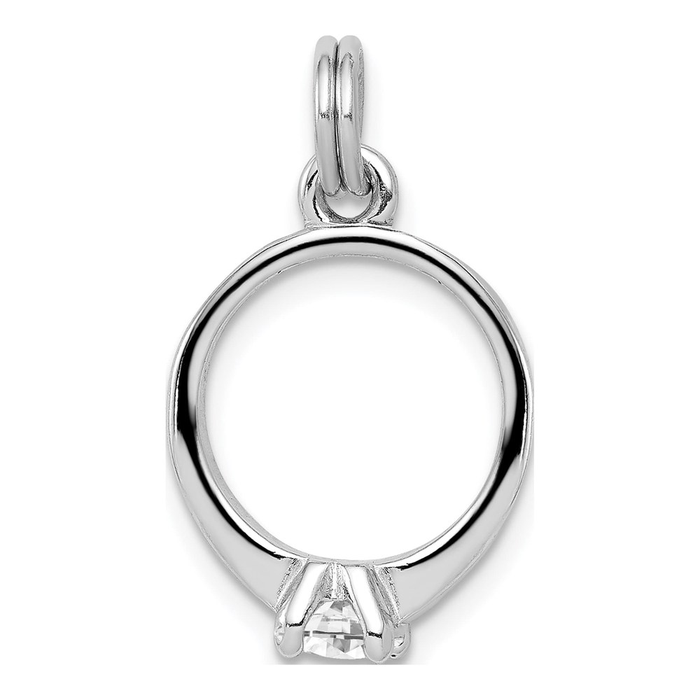 Sterling Silver CZ Rhodium-Platedcz Charm