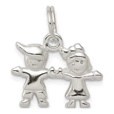 Sterling Silver Boy Girl Pendant