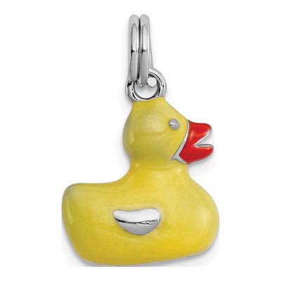 Sterling Silver Enamel Duck Charm – view 4