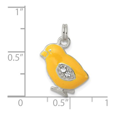 Sterling Silver Crystal Enameled Baby Chick Charm – view 4