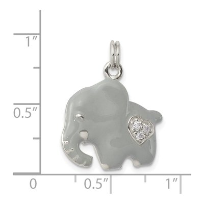 Sterling Silver CZ Enamel Elephant Charm – view 4