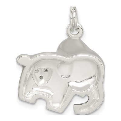 Sterling Silver CZ Enamel Elephant Charm – view 5
