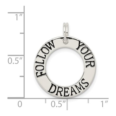 Sterling Silver 'follow Your Dreams' Circle Charm – view 4
