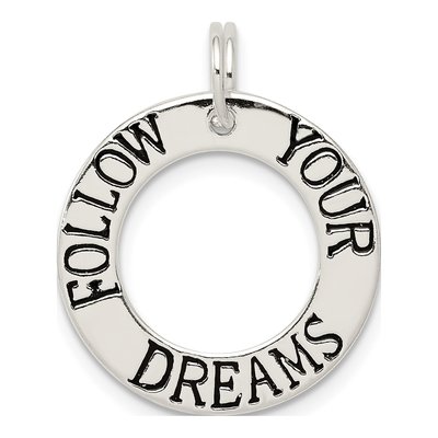 Sterling Silver 'follow Your Dreams' Circle Charm