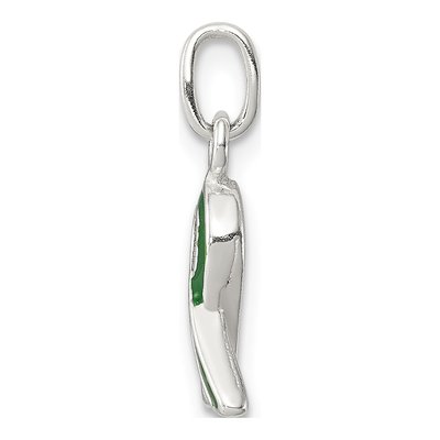 Sterling Silver Green Enamel Awareness Charm – view 3