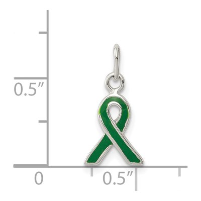 Sterling Silver Green Enamel Awareness Charm – view 4