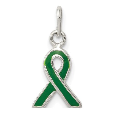 Sterling Silver Green Enamel Awareness Charm