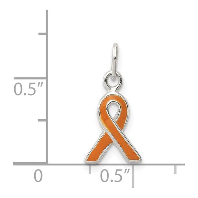 Sterling Silver Orange Enamel Awareness Charm – view 4