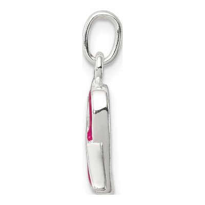 Sterling Silver Pink Enamel Awareness Charm – view 3