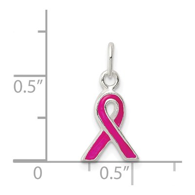 Sterling Silver Pink Enamel Awareness Charm – view 4