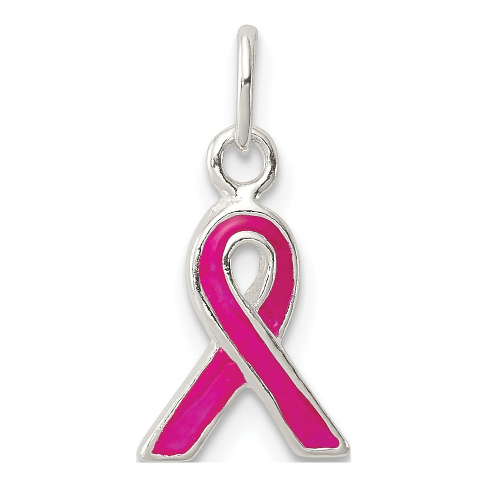 Sterling Silver Pink Enamel Awareness Charm