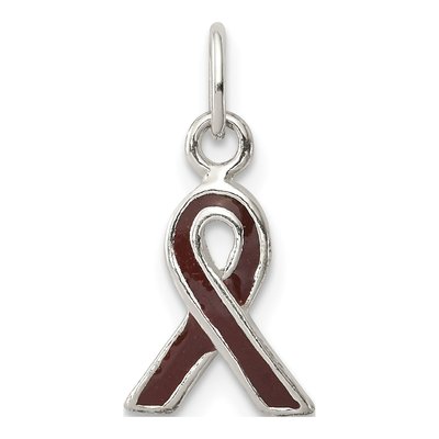 Sterling Silver Brown Enamel Awareness Charm