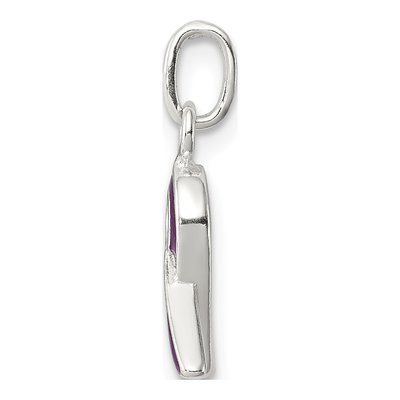 Sterling Silver Purple Enamel Awareness Charm – view 3