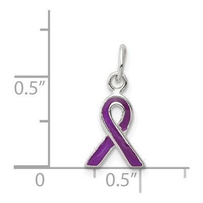Sterling Silver Purple Enamel Awareness Charm – view 4