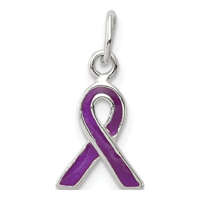 Sterling Silver Purple Enamel Awareness Charm