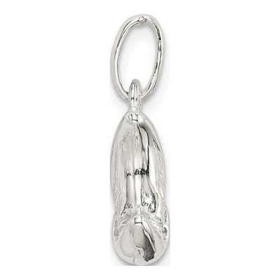 Sterling Silver 3-D Half Moon Charm – view 3