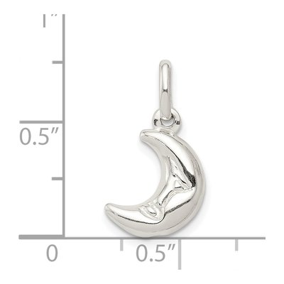 Sterling Silver 3-D Half Moon Charm – view 4