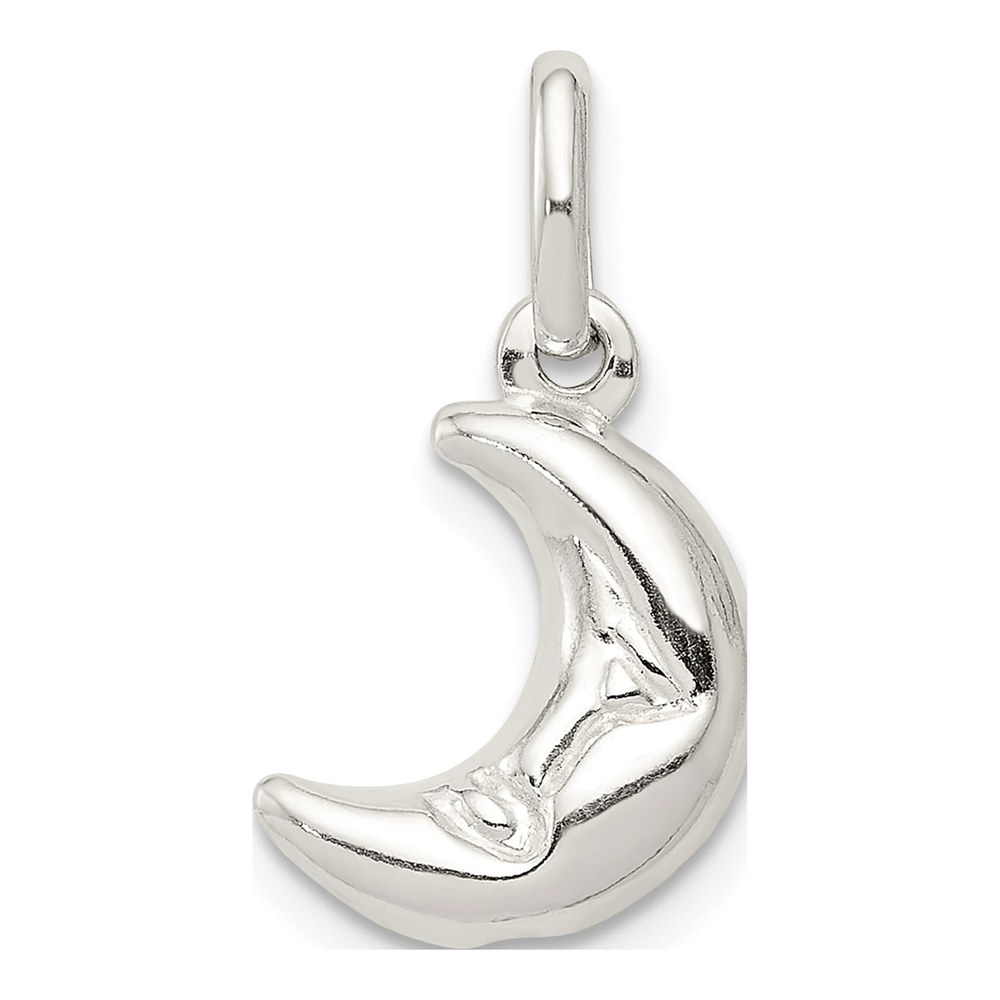 Sterling Silver 3-D Half Moon Charm