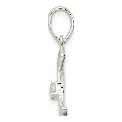 Sterling Silver CZ Moon Pendant – view 3