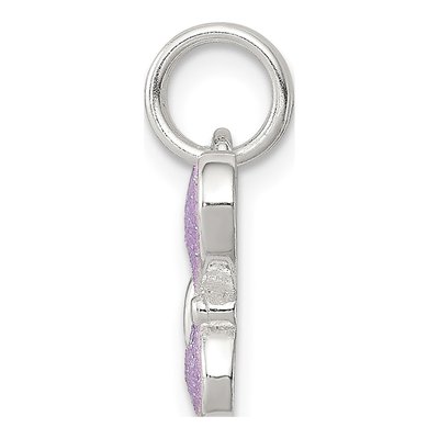 Sterling Silver Purple Enamel Butterfly Charm – view 3