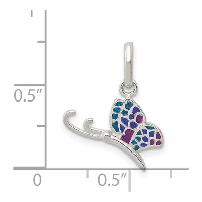 Sterling Silver Enameled Butterfly Charm – view 4