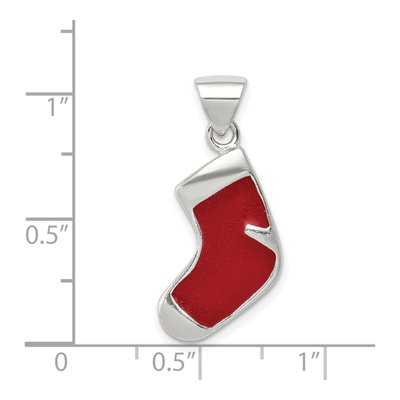 Sterling Silver Enamel Christmas Stocking Charm – view 4