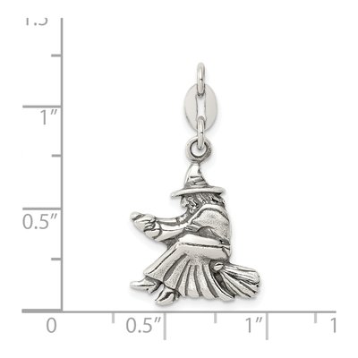 Sterling Silver Antiqued Witch Slide Pendant – view 4