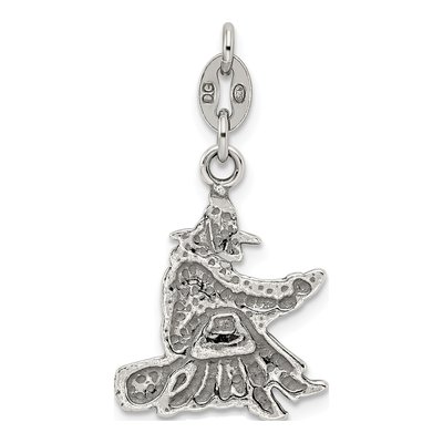 Sterling Silver Antiqued Witch Slide Pendant – view 5