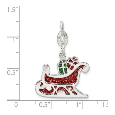 Sterling Silver Enameled Santa's Sled Charm – view 4