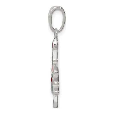 Sterling Silver Enameled Christmas Tree Pendant – view 3