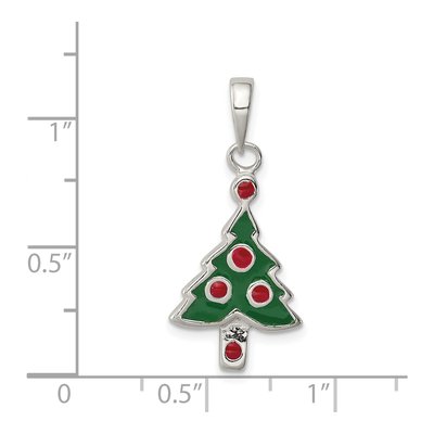 Sterling Silver Enameled Christmas Tree Pendant – view 4