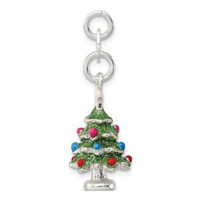 Sterling Silver 3D Christmas Tree Charm – view 3