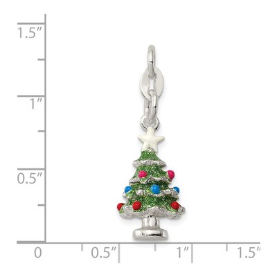 Sterling Silver 3D Christmas Tree Charm – view 4