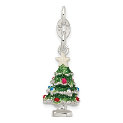 Sterling Silver 3D Christmas Tree Charm – view 5