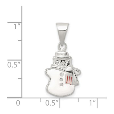 Sterling Silver Enamel Snowman Pendant – view 4