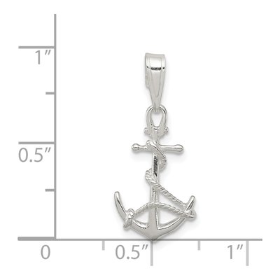 Sterling Silver Anchor Rope Pendant – view 4