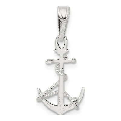 Sterling Silver Anchor Rope Pendant – view 5