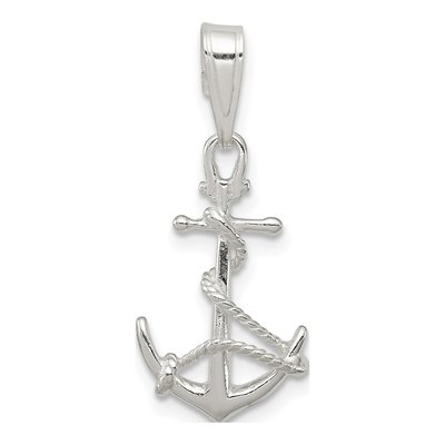 Sterling Silver Anchor Rope Pendant