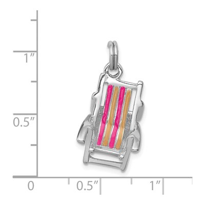 Sterling Silver Enamel Beach Chair Pendant – view 5