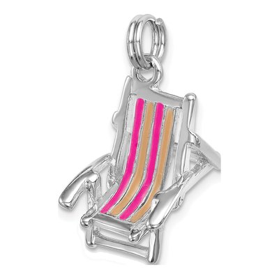 Sterling Silver Enamel Beach Chair Pendant – view 6