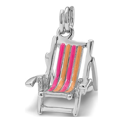 Sterling Silver Enamel Beach Chair Pendant – view 7