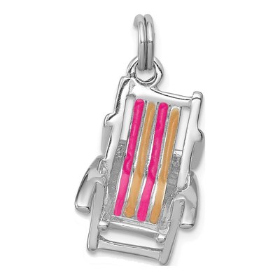 Sterling Silver Enamel Beach Chair Pendant