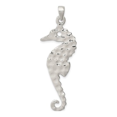 Sterling Silver Hammered Seahorse Pendant
