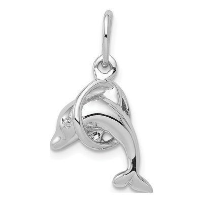 Sterling Silver Dolphin Diving Charm