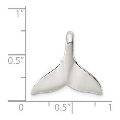 Sterling Silver Whale Tail Slide Pendant – view 4