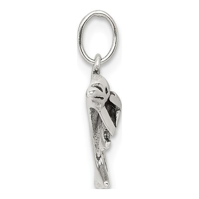 Sterling Silver Antiqued Dolphin Baby Charm – view 3