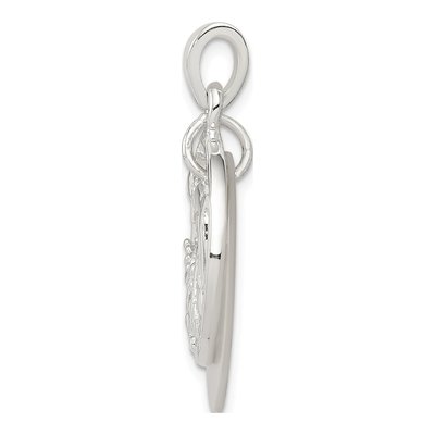 Sterling Silver Mother of Pearl Dolphin Waves Pendant – view 2