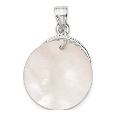 Sterling Silver Mother of Pearl Dolphin Waves Pendant – view 4