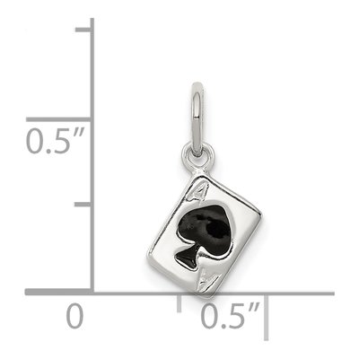 Sterling Silver Ace of Spades Card Charm – view 4